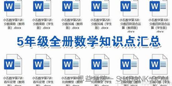 通用版5年级全册数学知识点汇总【docx文档】