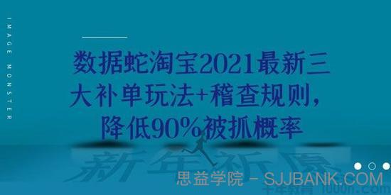 数据蛇 淘宝2021最新三大补单玩法+稽查规则 降低90%被抓概率