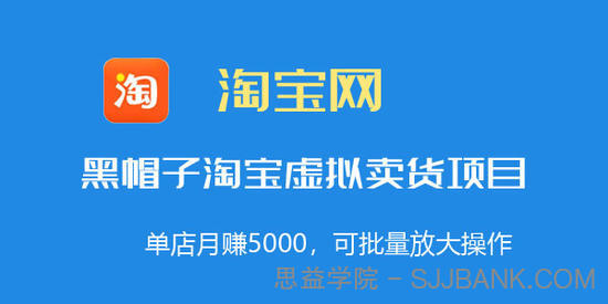 黑帽子淘宝虚拟卖货项目，单店月赚5000，可批量放大操作