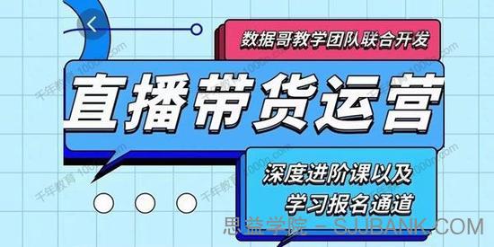 数据哥《2021最新直播带货运营课》深度进阶课程