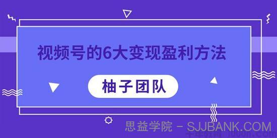 柚子-视频号的6大变现盈利方法 每种做到极致都能年赚100W+