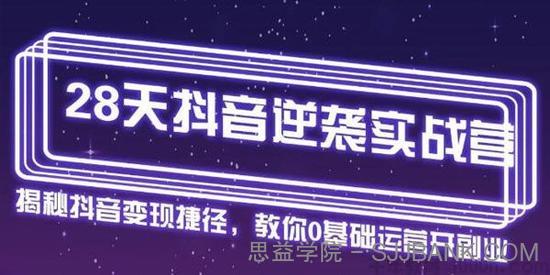 野火老师《28天抖音逆袭实战营》从0快速开启副业月入2w+