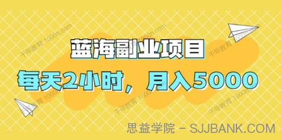 法布施小黄《蓝海副业项目 每天2小时月入5000元》