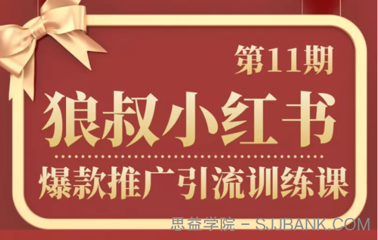 狼叔小红书爆款推广引流训练课第11期，手把手带你玩转小红书