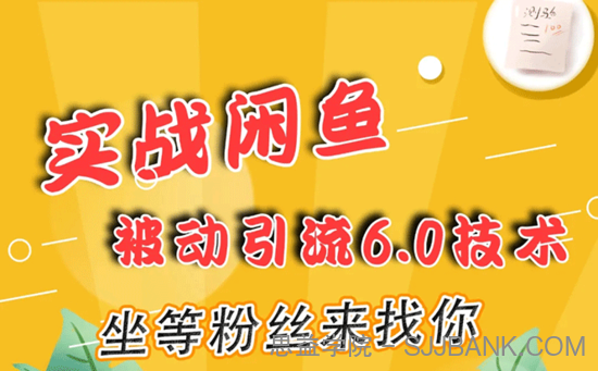 实战闲鱼被动引流6.0技术，坐等粉丝来找你，打造赚钱的IP(16节课+话术指导)