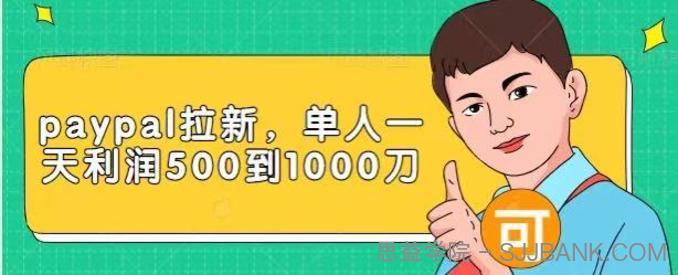 PAYPAL拉新赚美刀项目，单人一天利润500-1000刀【视频课程】