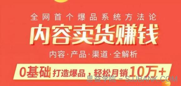 内容卖货赚钱：0基础打造卖爆品，每月轻松躺赚10W+【完结】