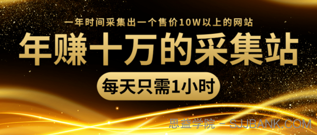 年赚十万的采集站，每天却只需要1小时，一年时间采集出一个售价10W以上的网站