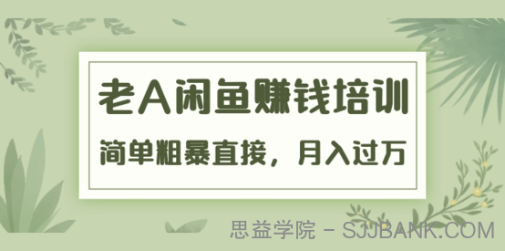 《老A闲鱼赚钱培训》简单粗暴直接，月入过万真正的闲鱼战术实课（51节课）