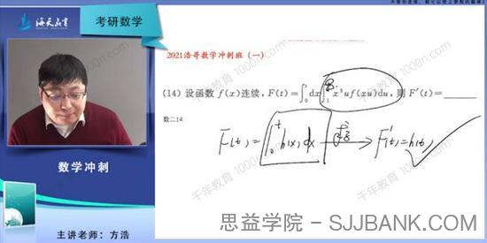 方浩 2021考研高等数学冲刺密训