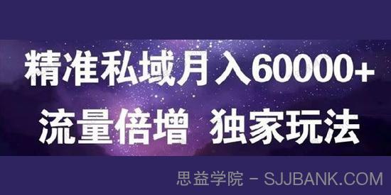 精准私域月入6万 流量倍增独家玩法