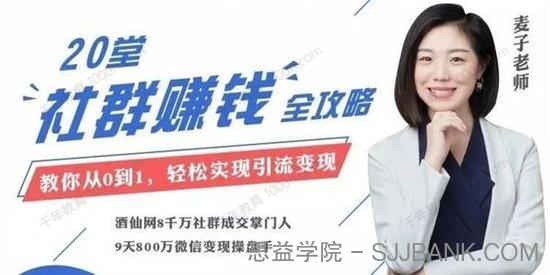 麦子《20堂社群赚钱全攻略》零基础学社群运营