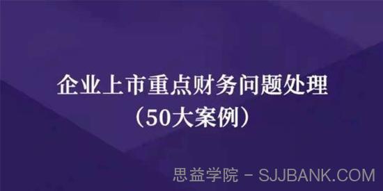 企业上市重点财务问题处理（50大案例）