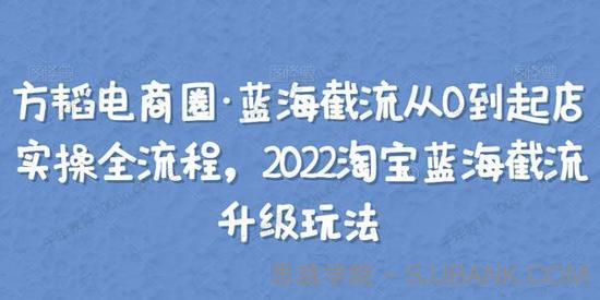 方韬电商圈《蓝海截流起店实操全流程》淘宝升级玩法