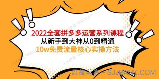 2022全套拼多多电商运营全套核心实操课