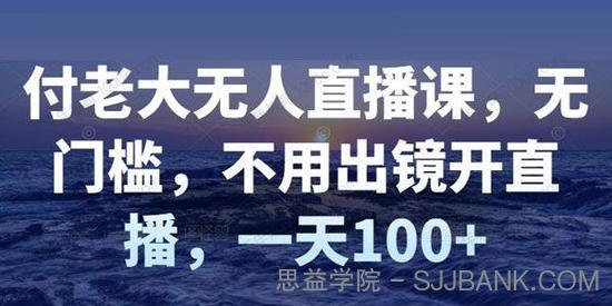 付老大无人直播课 无门槛不用出镜开直播日赚上百