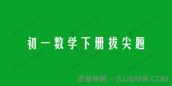 2021~2022学年初一数学下册拔尖题精选精练（人教版）