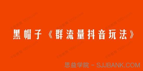 黑帽子《群流量抖音玩法》一年能搞200w群流量玩法