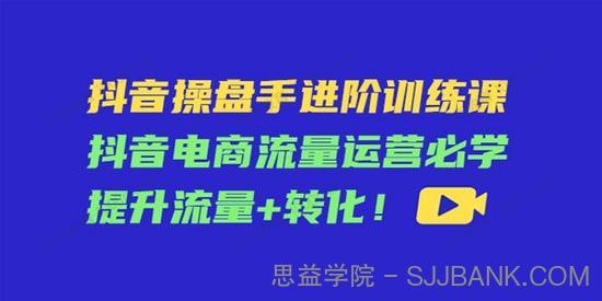 抖音操盘手进阶训练课 抖音电商流量运营必学