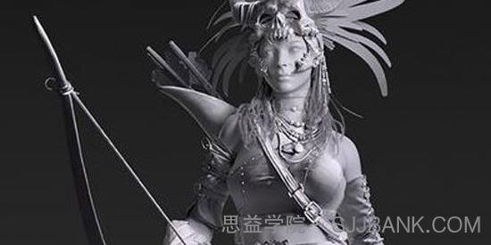 影视人物角色女猎人案例教程 模型篇zbrush课