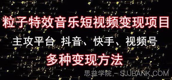 黄岛主《粒子特效音乐短视频变现项目》主攻平台抖音、快手、视频号多种变现方法