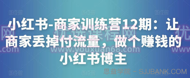 小红书-商家训练营12期：让商家丢掉付流量，做个赚钱的小红书博主