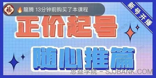 陈吹吹《随心推正价起号精品课》实操随心推投放策略