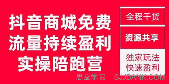 抖音商城搜索持续盈利陪跑成长营