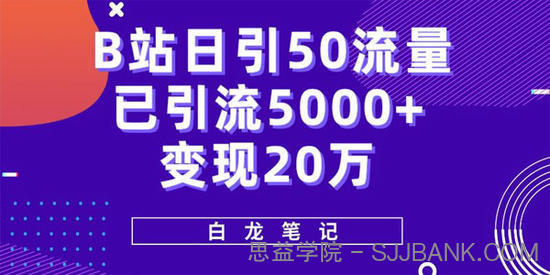 白龙笔记：B站实战引流课 每日引流50+